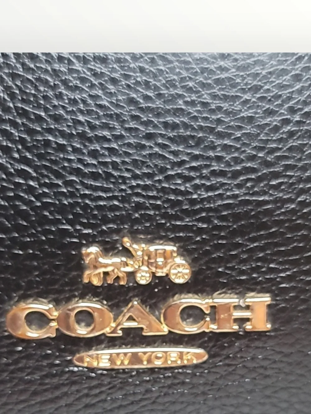 COACH Ellie File Black Pebbled Leather Crossbody Shoulder Bag EUC